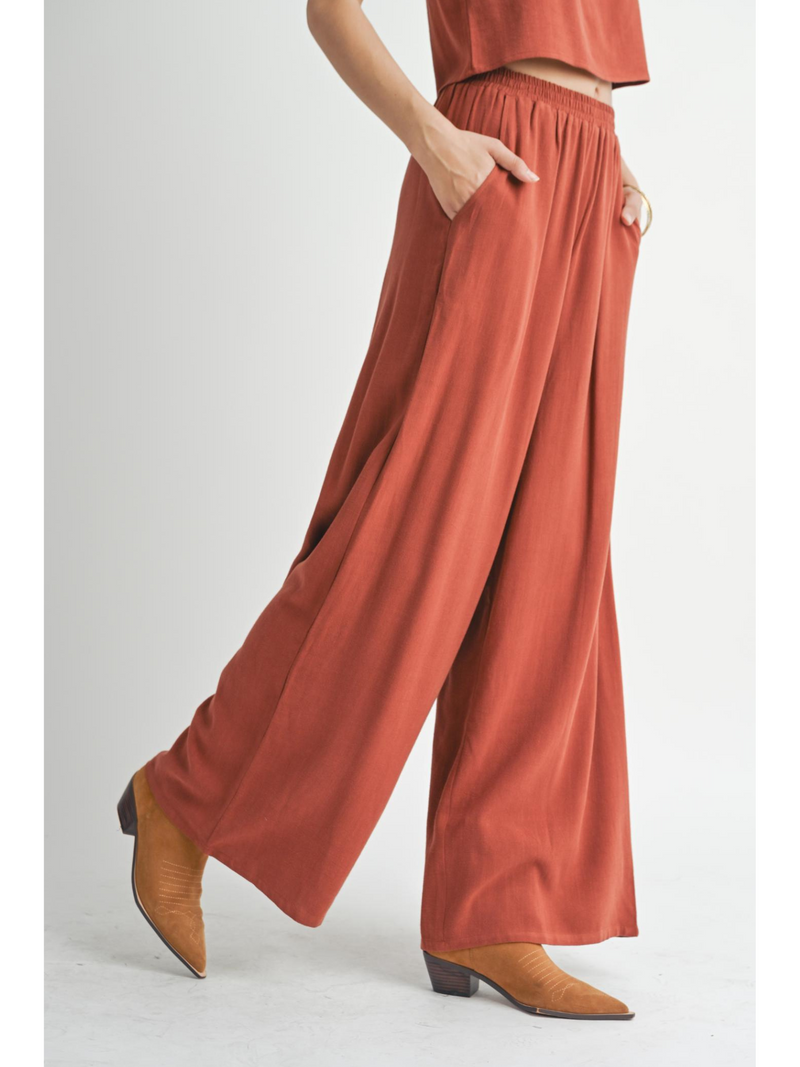 Sadie and Sage Sugarloaf Wide Leg Linen Pant