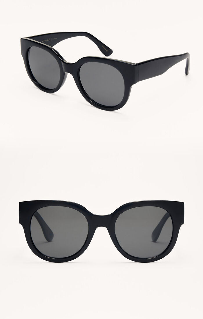 Lunch Date Polarized Sunglasses - Polished Black-Grey