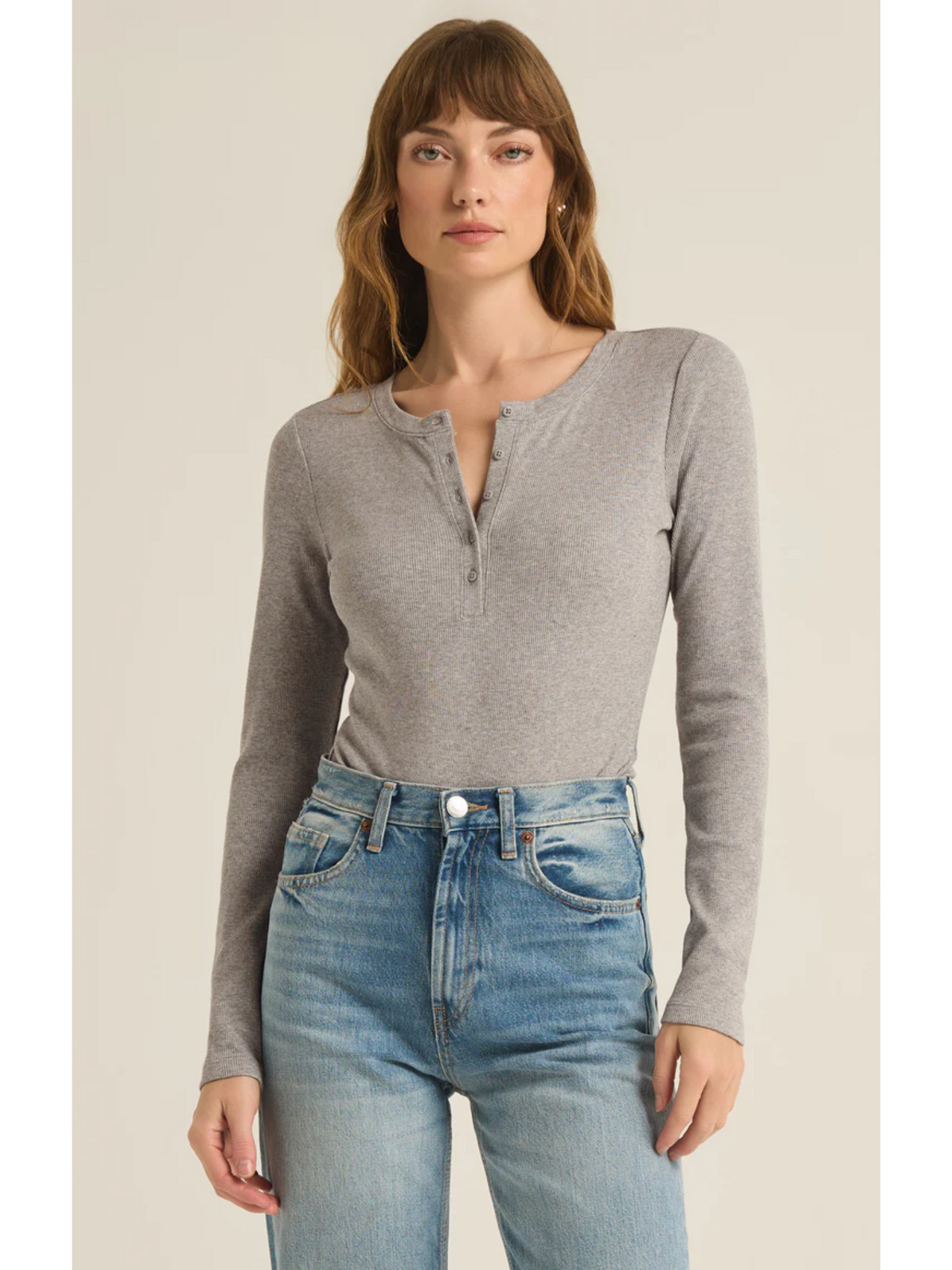 Z Supply Samara Rib Henley Bodysuit