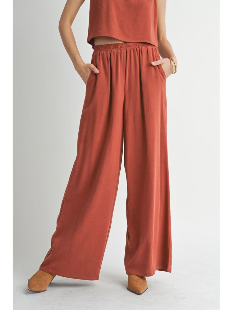 Sadie and Sage Sugarloaf Wide Leg Linen Pant