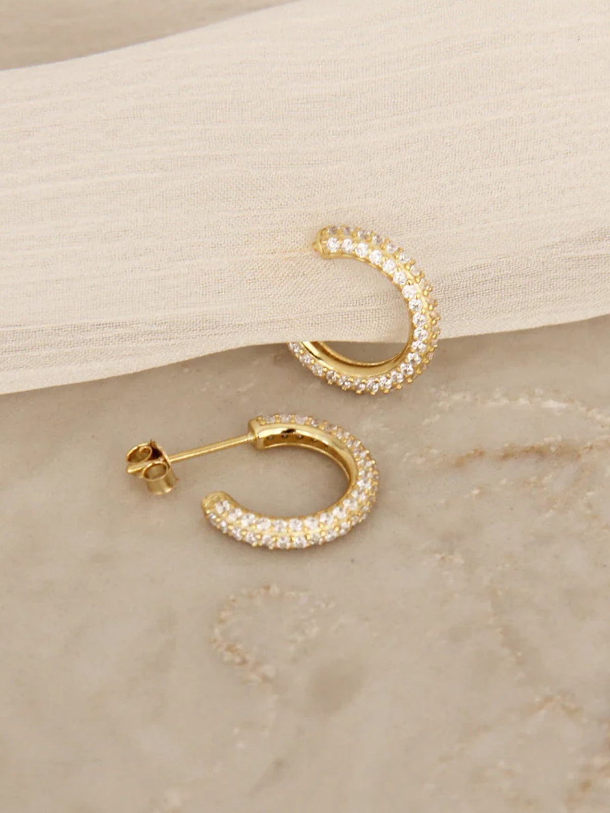 Gold Lucia Semi Hoops