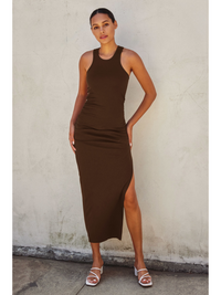 Cruz Ribbed Racerback Midi Dress