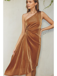 Pearlie One Shoulder Asymmetrical Midi Dress