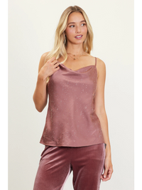 Shimmery Satin Cowl Neck Cami