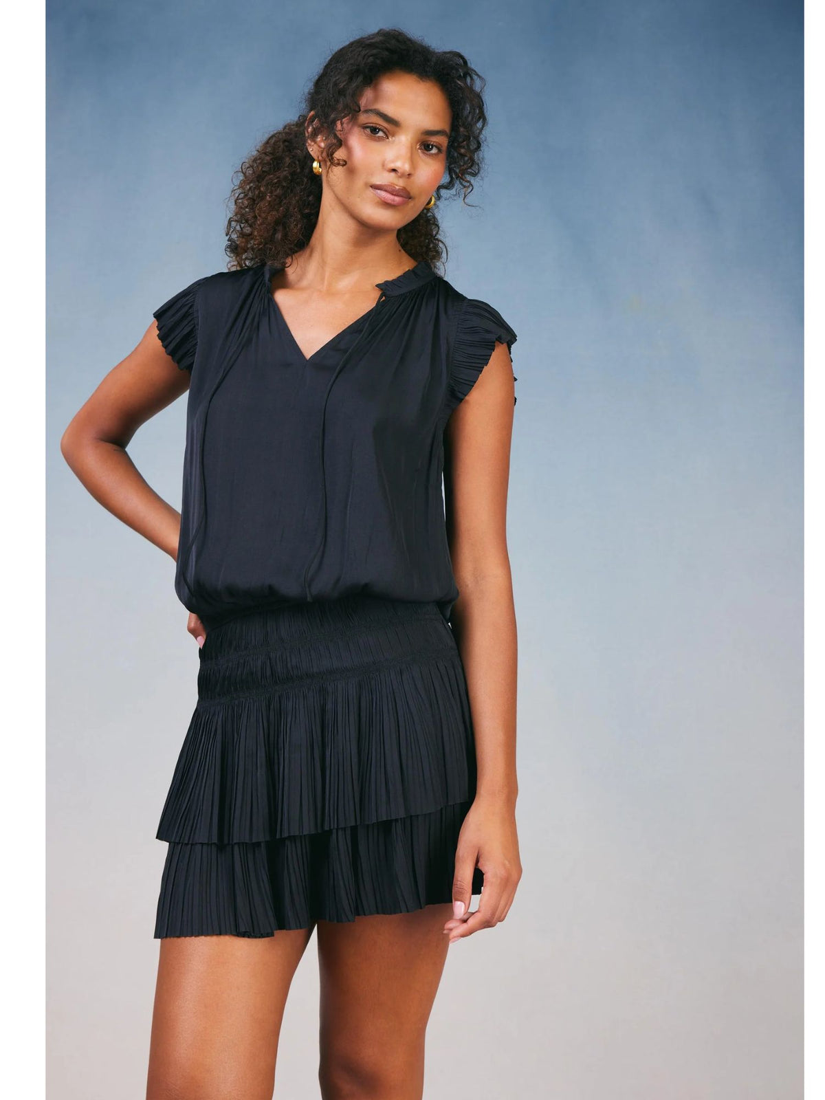 Zoey Pleated Mini Dress