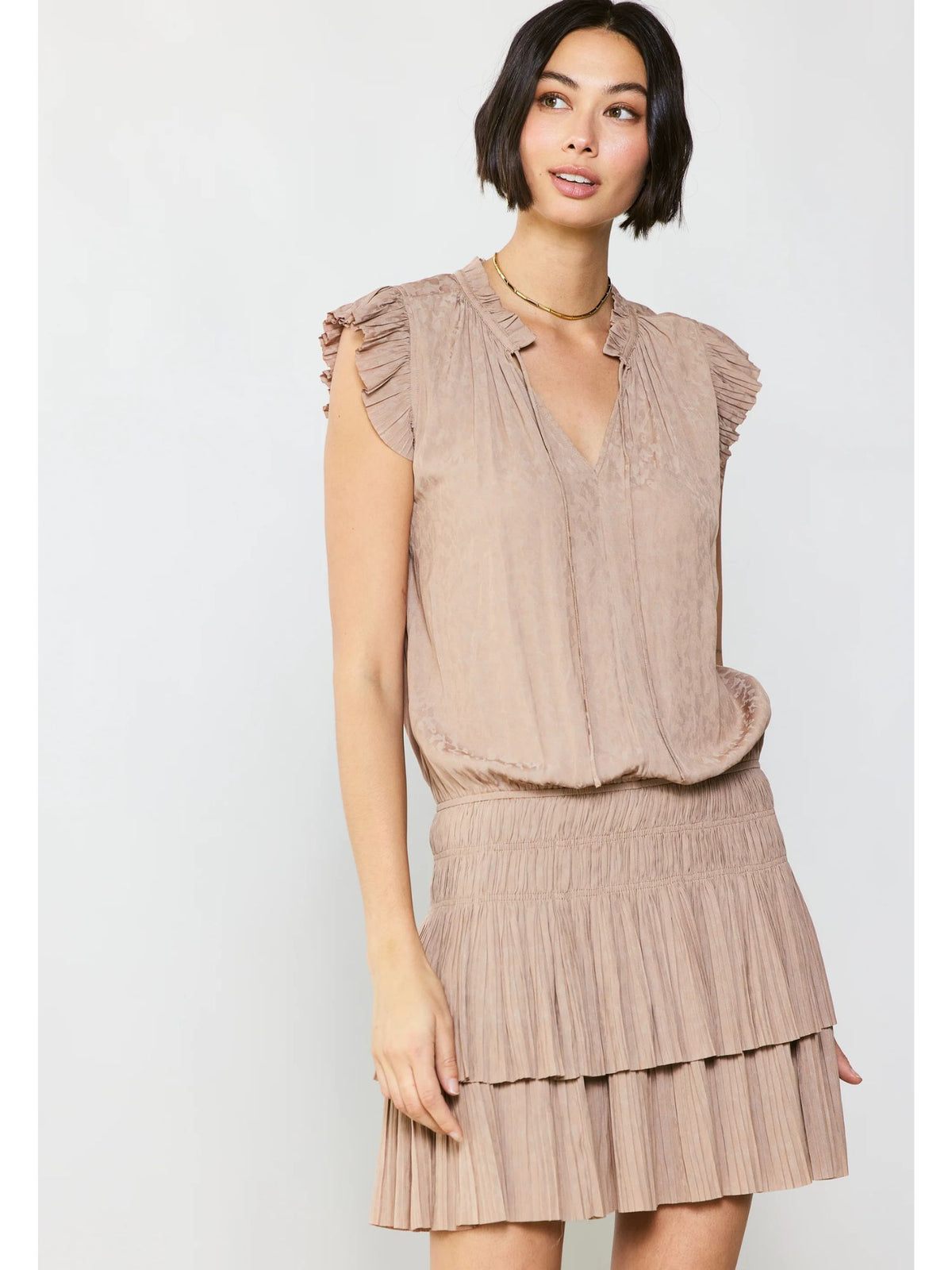 Zoey Pleated Mini Dress