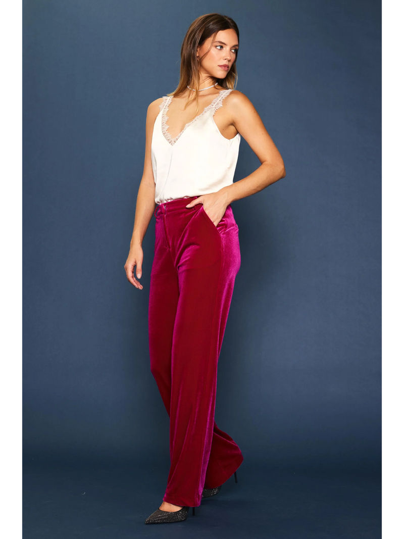 Velvet Wide Leg Pants