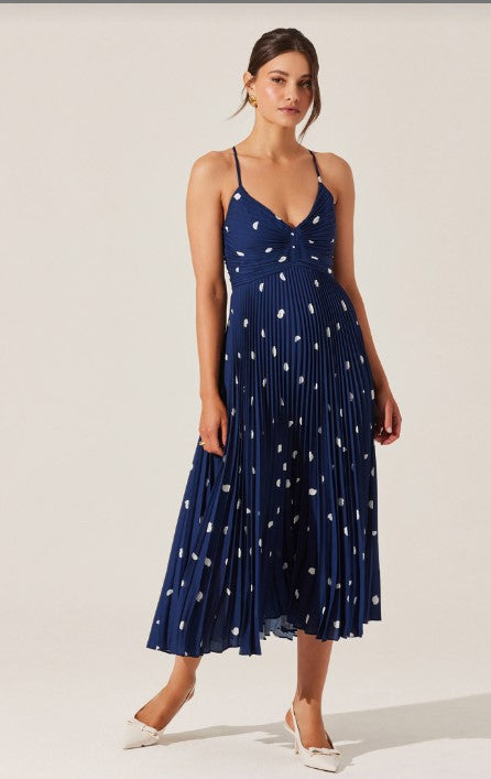 Navy Polka Dot Blythe Dress