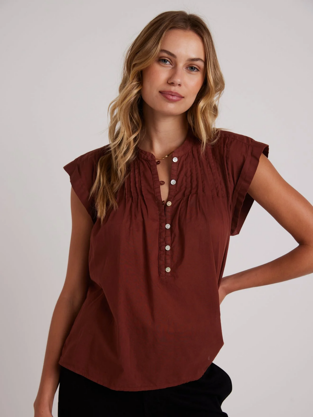 Bella Dahl Short Sleeve Pintuck Pullover