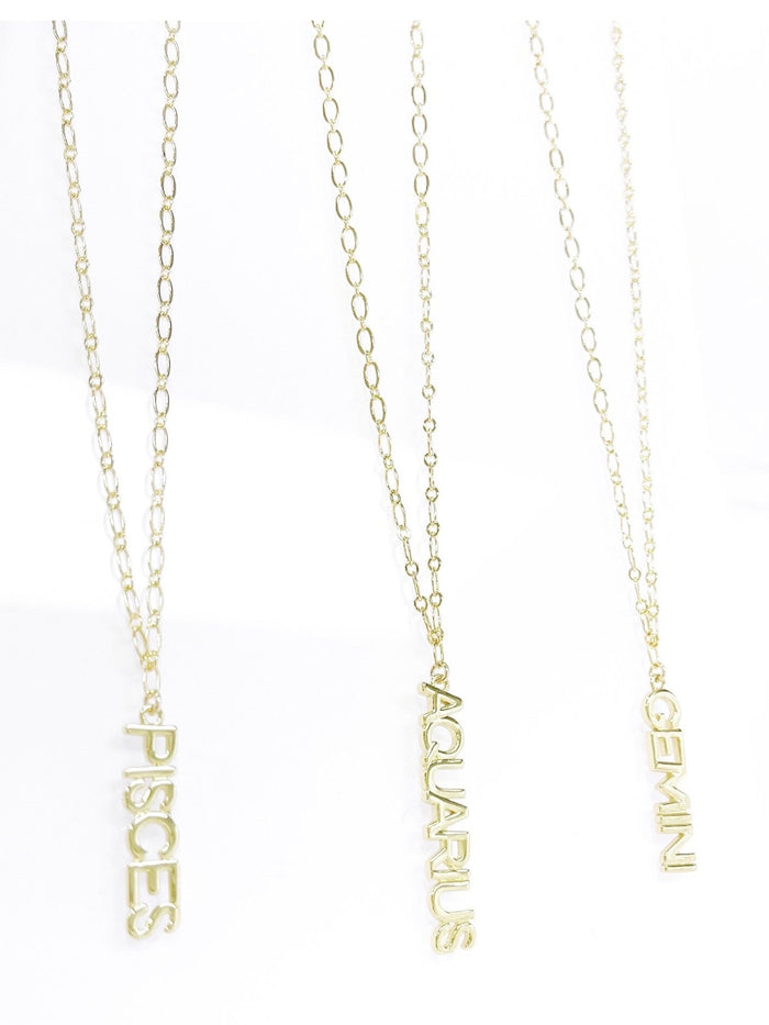 Zodiac Name Necklace